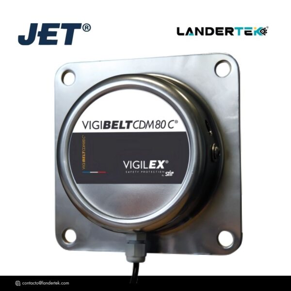 Controlador VIGIBELT CDM80C instalado en banda transportadora con certificación ATEX
