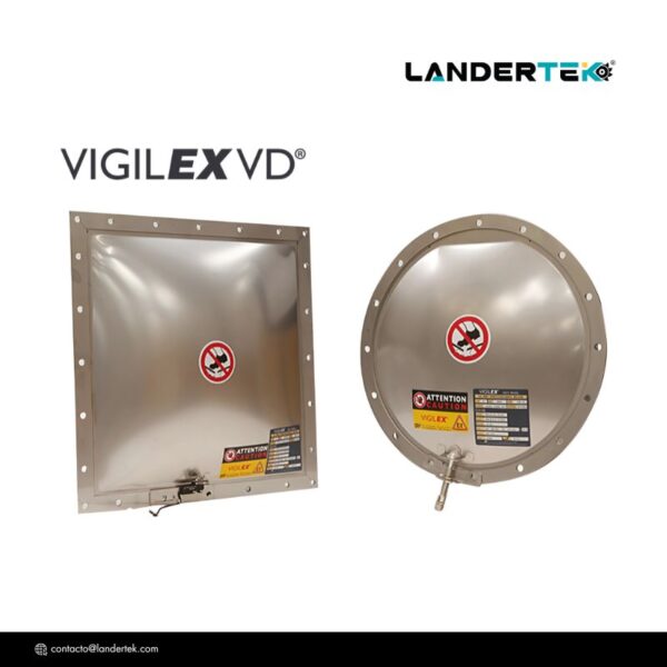 Panel VIGILEX VD abovedado instalado en filtro con vibraciones