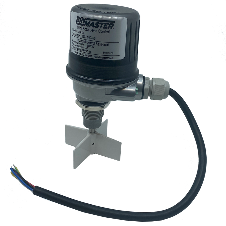 SENSOR ROTATIVO MINI BINMASTER 110 VAC PALETA DE 4 ASPAS